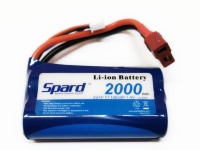 Аккумулятор Li-Ion Spard 2000mAh, 7,4V, 15C, T‐plug для Remo Hobby 1/16, Himoto 1/18