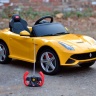 Радиоуправляемый электромобиль Rastar Ferrari F12 12V цвет Желтый