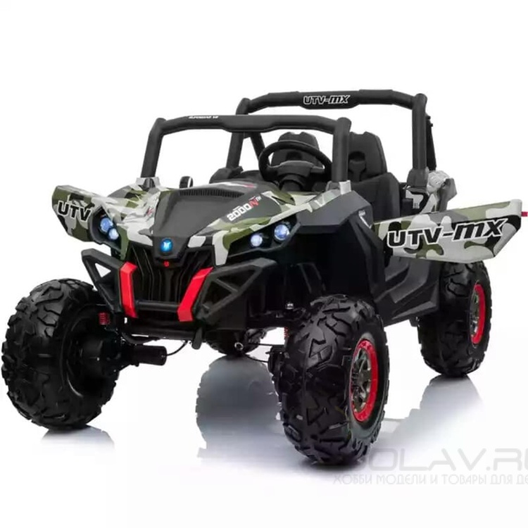 Двухместный полноприводный электромобиль Camouflage UTV-MX Buggy 12V - XMX603-GREEN-PAINT