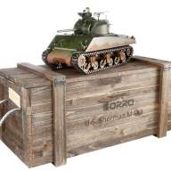 Р/У танк Torro Sherman M4A3, 1/16  2.4G, ИК-пушка, деревянная коробка